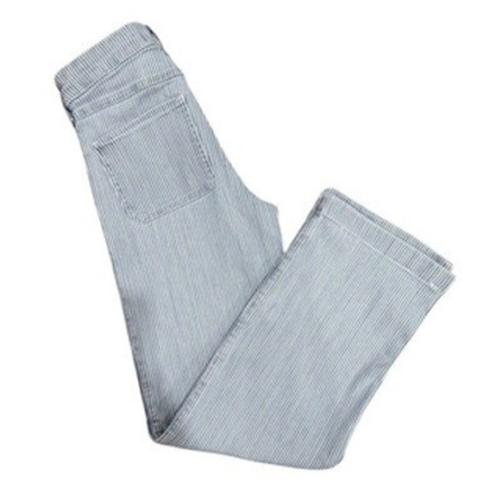 Abercrombie Kids High Rise Wide Leg Striped Jeans Blue White Size 13/14 Regular - Picture 2 of 12